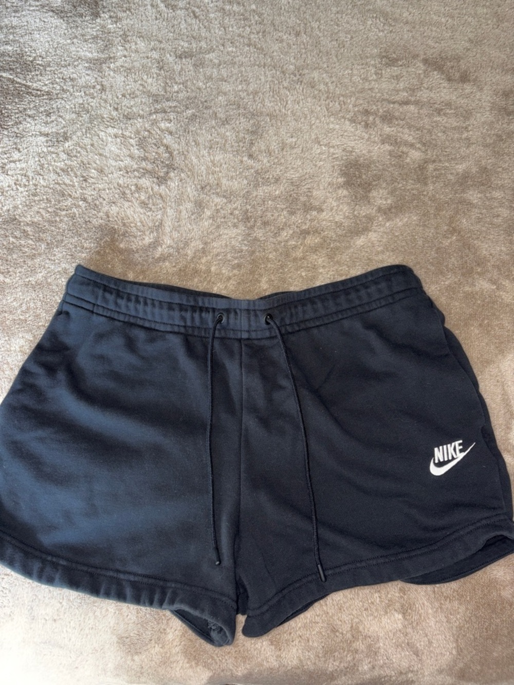 Nike Black Women's Athletic Shorts with White Logo